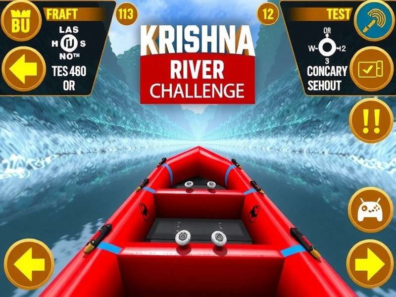 Krishna River Challenge gameplay showing raft control
